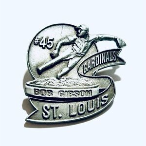 Bob Gibson St. Louis Stl Cardinals Pewter Statue Lapel Pin Busch Button 1998